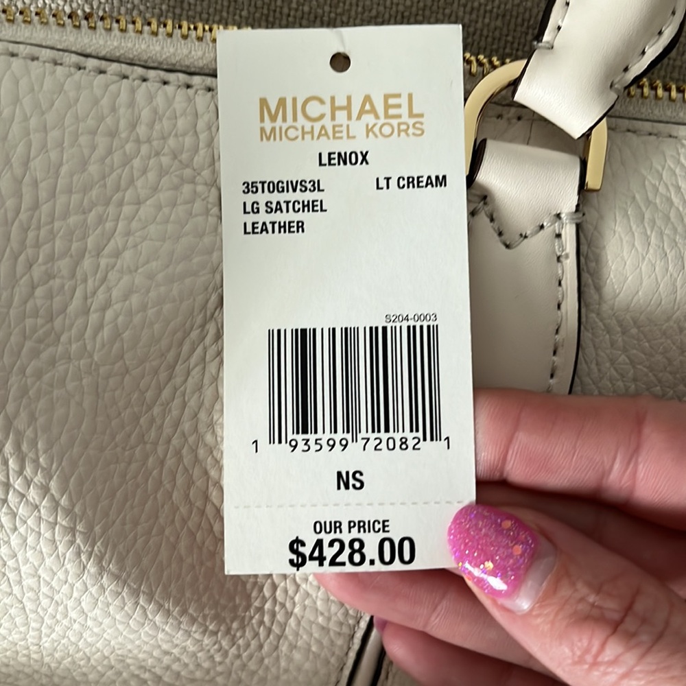 Michael Kors Lt Cream Lenox Leather Bag - Picture 7 of 7